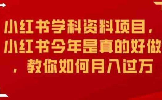 小红书学科资料项目，小红书今年是真的好做，教你如何月入过万【揭秘】(揭秘小红书学科资料项目月入过万的实用指南)
