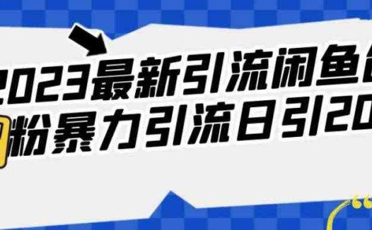 2023最新引流闲鱼创业粉暴力引流日引200+【揭秘】(揭秘2023最新闲鱼引流创业粉方法)