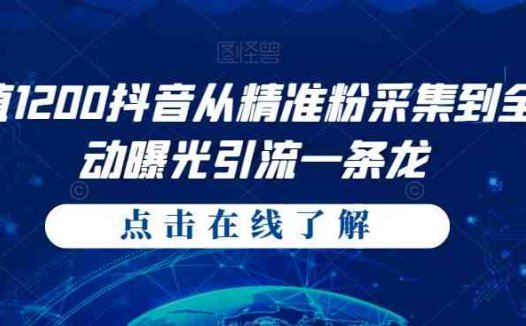 价值1200抖音从精准粉采集到全自动曝光引流一条龙【揭秘】(揭秘抖音精准粉采集与全自动曝光引流技术)