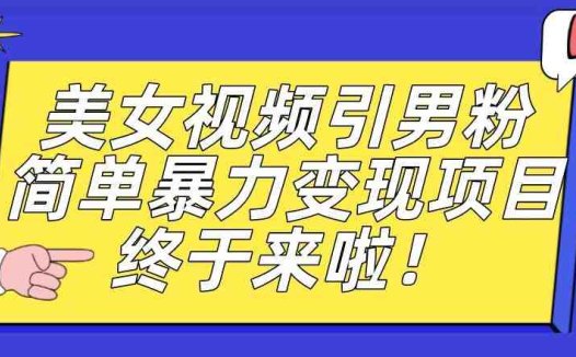 价值3980的男粉暴力引流变现项目,一部手机简单操作,新手小白轻松上手,每日收益500+【揭秘】