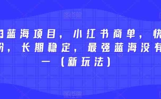 2023蓝海项目，小红书商单，快速千粉，长期稳定，最强蓝海没有之一（新玩法）(探索2023年小红书商单项目的无限可能)