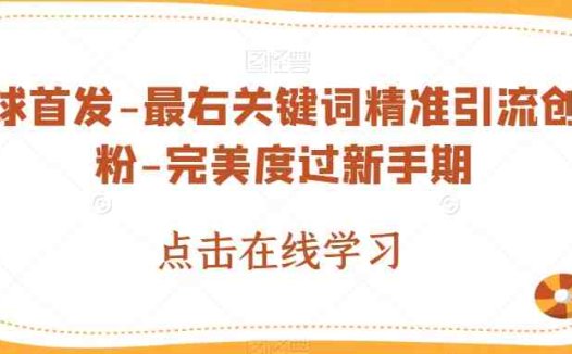 全球首发-最右关键词精准引流创业粉-完美度过新手期【揭秘】(全球首发最右关键词精准引流创业粉方法助力新手创业者成功起步)