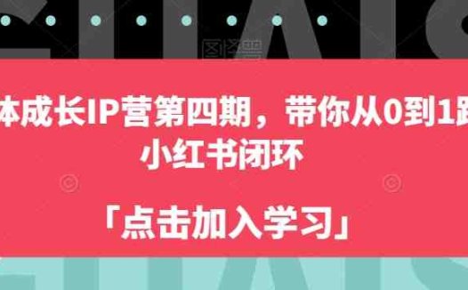 自媒体成长IP营第四期,带你从0到1跑通小红书闭环(自媒体成长IP营第四期掌握小红书闭环运营技巧,助力个人品牌崛起)