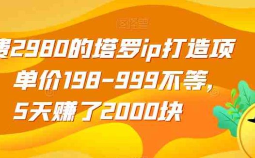 收费2980的塔罗ip打造项目，单价198-999不等，5天赚了2000块【揭秘】(揭秘塔罗IP打造项目5天赚取2000元的秘诀)