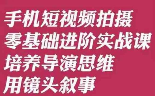 手机短视频拍摄零基础进阶实战课,培养导演思维用镜头叙事唐先生(掌握手机短视频拍摄技巧,培养导演思维与镜头叙事能力)