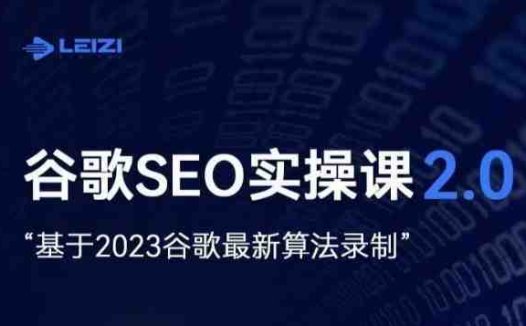 雷子·谷歌SEO 2.0实战课,独立站询盘自由必备,基于2023谷歌最新算法录制