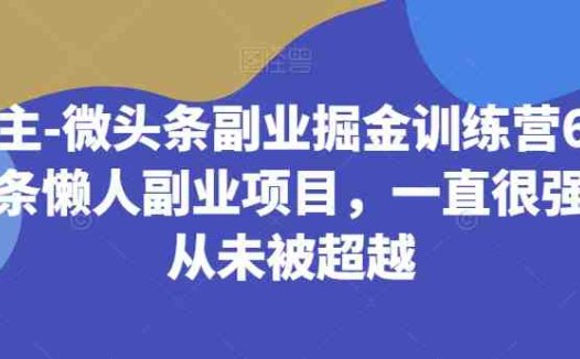 黄岛主-微头条副业掘金训练营6.0,微头条懒人副业项目,一直很强大,从未被超越(黄岛主-微头条副业掘金训练营6.0零基础、低投入、高回报的长期副业项目)
