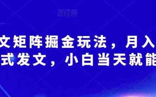 AI爆文矩阵掘金玩法,月入3W,傻瓜式发文,小白当天就能上手【揭秘】(揭秘AI爆文矩阵掘金玩法小白也能月入3W)