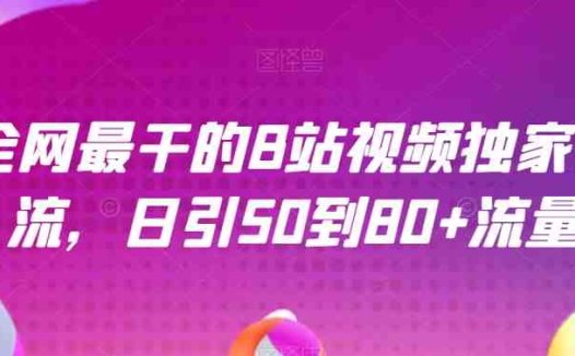 全网最干的B站视频独家引流,日引50到80+流量【揭秘】(揭秘全网最干的B站视频独家引流方法)