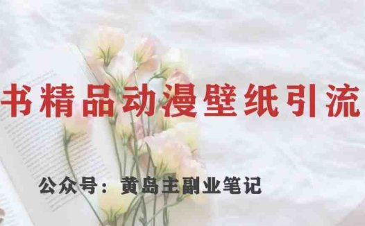 黄岛主·小红书精品动漫壁纸引流变现项目，一条龙变现玩法分享(小红书精品动漫壁纸引流变现项目详解保姆级教学助力零基础小白轻松日入300+)