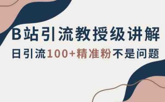 B站引流教授级讲解，细节满满，日引流100+精准粉不是问题【揭秘】(揭秘B站引流教授级讲解，助你实现日引流100+精准粉的目标)