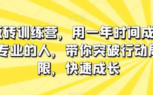 板砖训练营,用一年时间成为专业的人,带你突破行动局限,快速成长(“板砖训练营”用一年时间从新手到专家的系统加速成长之路)