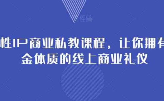 女性IP商业私教课程,让你拥有吸金体质的线上商业礼仪(掌握微信商业礼仪,打造吸金体质的线上商业形象)
