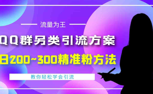 外面收费888元的QQ群另类引流方案：日200~300精准粉方法(日引200~300精准粉的QQ群引流方案)