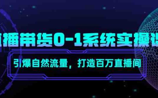 直播带货0-1系统实操课，引爆自然流量，打造百万直播间！(深度解析直播带货运营策略，助力打造百万级直播间)