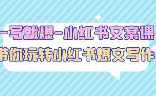 一写就爆-小红书文案课:带你玩转小红收爆文写作(45节课)(小红书文案课提升账号运营能力,实现粉丝增长与变现)