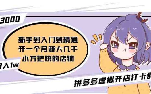 拼多多虚拟开店打卡群:入门到精通(昨日群里有小伙伴日入3000+)2月26更新(拼多多虚拟开店打卡群从入门到精通,实现日入3000+)