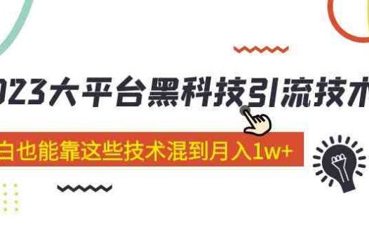 价值4899的2023大平台黑科技引流技术 小白也能靠这些技术混到月入1w+29节课(揭秘2023大平台黑科技引流技术,助你轻松实现月入1w+)