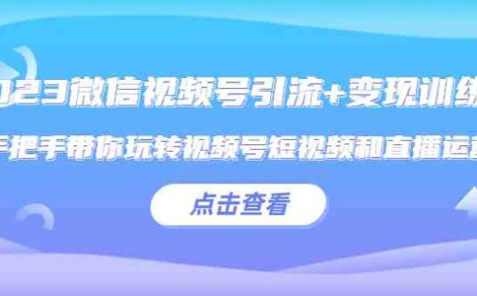2023微信视频号引流+变现训练营:手把手带你玩转视频号短视频和直播运营!(2023年微信视频号运营实战指南,助你轻松玩转短视频与直播带货!)