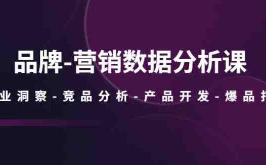 品牌-营销数据分析课,行业洞察-竞品分析-产品开发-爆品打造(深度解析品牌营销数据分析课从行业洞察到爆品打造)