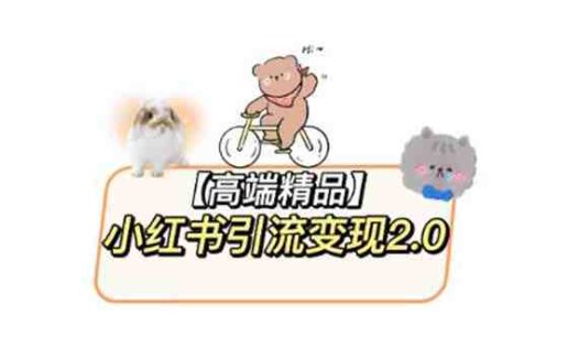 小红书最新引流变现2.0教程，全网最新最详细的视频教程+素材(全面解析小红书引流变现2.0教程从虚拟软件变现到核心原理一应俱全)