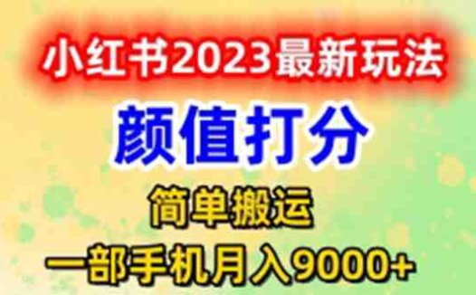 最新小红书颜值打分玩法，日入300+闭环玩法