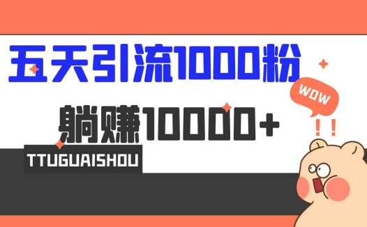 5天引流1000+，赚了1w+(小红书脚本软件引流变现课程详解)
