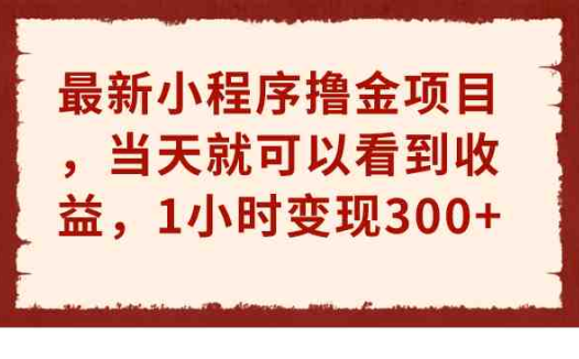 最新小程序撸金项目,当天就可以看到收益,1小时变现300+(最新小程序撸金项目,简单操作当天见效)