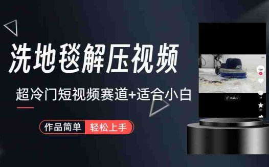 超冷门抖音短视频赛道-清洗地毯解压视频-简单无脑怼作品（教程+素材）(探索超冷门抖音短视频赛道地毯解压视频的制作与变现)