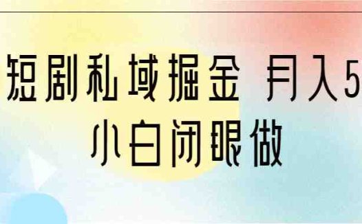 靠短剧私域掘金 月入5W 小白闭眼做（教程+2T资料）(《靠短剧私域掘金 月入5W 小白闭眼做（教程+2T资料）》低门槛、高转化率的短剧变现项目)