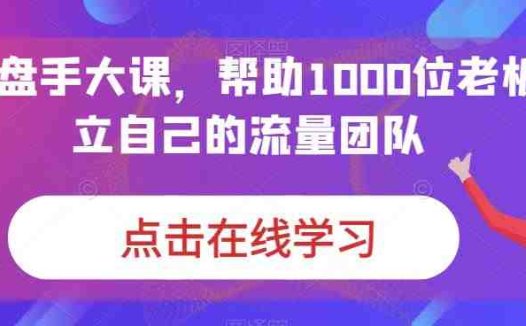 IP-操盘手大课，帮助1000位老板建立自己的流量团队（13节课）(全面掌握流量团队建设技巧，助力企业业绩提升)
