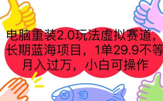 电脑重装2.0玩法虚拟赛道,长期蓝海项目 一单29.9不等 月入过万 小白可操作(解决电脑重装问题,成为你的长期副业)