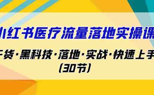 小红书·医疗流量落地实操课，干货·黑科技·落地·实战·快速上手（30节）(全面掌握小红书医疗流量落地实操技巧，实现高效引流与转化)