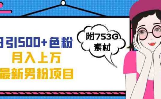 日引500+色粉轻松月入上万九月份最新男粉项目（附753G素材）(全新色粉变现方法抖音爆款视频制作与引流策略)