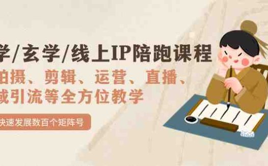 国学/玄学/线上IP陪跑课程,从0-1全方位教学,快速发展数百个矩阵号(全面掌握线上IP运营技能,助力学员实现商业价值)
