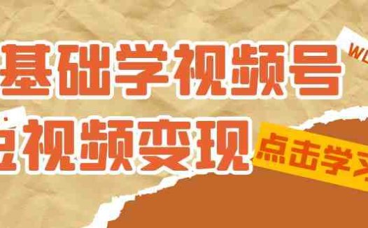 0基础学-视频号短视频变现:适合新人学习的短视频变现课(10节课)