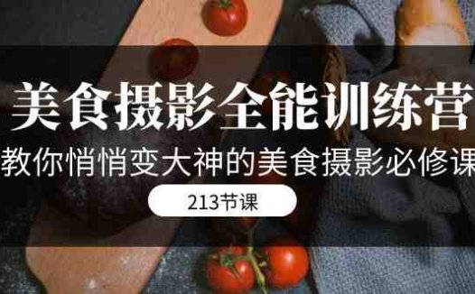 美食摄影-全能特训营,教你悄悄变大神的美食摄影必修课(8套课程-213节)