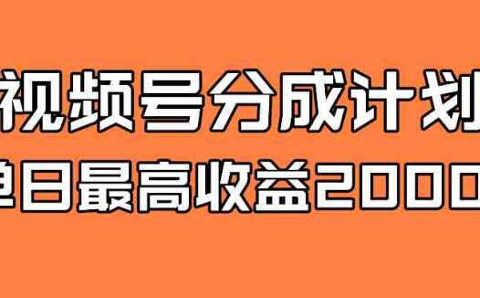 全新蓝海 视频号掘金计划 日入2000+(全新蓝海——视频号掘金计划助力自媒体创作者日入2000+)