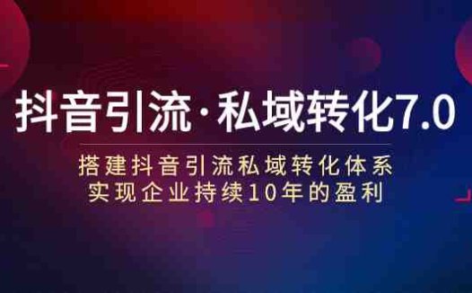 抖音引流·私域转化7.0》打造企业持续盈利的抖音营销策略)