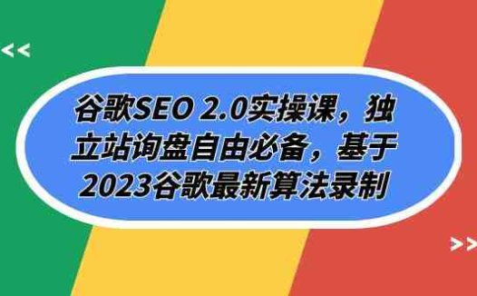 谷歌SEO 2.0实操课,独立站询盘自由必备,基于2023谷歌最新算法录制(94节