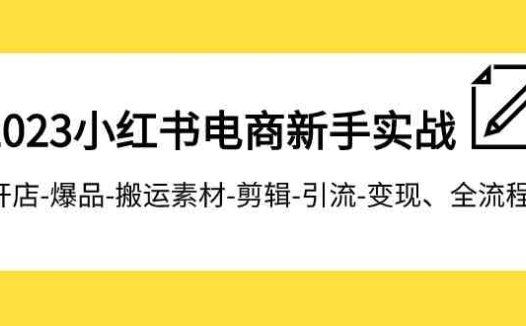 2023小红书电商新手实战课程，开店-爆品-搬运素材-剪辑-引流-变现、全流程(全面掌握小红书电商运营技巧，实现开店-爆品-引流-变现全流程)