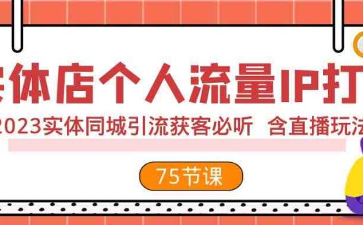 实体店个人流量IP打造 2023实体同城引流获客必听 含直播玩法（75节完整版）(2023实体同城引流获客必听课程直播玩法与实战案例解析)