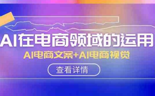 AI-在电商领域的运用线上课,AI电商文案+AI电商视觉(14节课)(深入理解AI在电商领域的运用从文案到视觉的全方位教学)