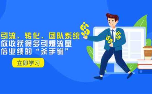 教你打造引流、转化、团队系统,让你收获很多引爆流量、翻倍业绩的“…(打造引流、转化、团队系统,实现引爆流量和翻倍业绩的实用指南)
