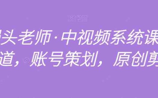 馒头老师·中视频系统课全赛道,账号策划,原创剪辑(全面掌握中视频自媒体运营之道,馒头老师带你走进原创剪辑的世界)