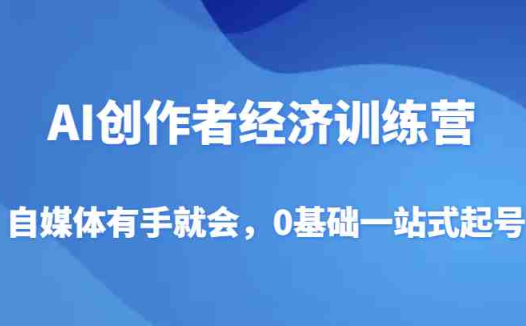 AI创作者经济训练营，自媒体有手就会，0基础一站式起号(“元宇宙公主AI创作者经济训练营零基础打造万粉自媒体账号”)