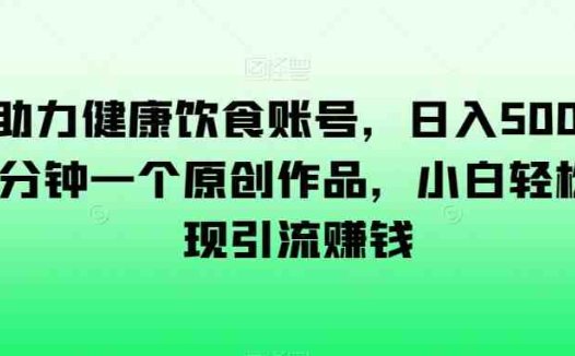 AI助力健康饮食账号，日入500+，一分钟一个原创作品，小白轻松实现引流赚钱【揭秘】(揭秘AI如何助力健康饮食账号日入500+)