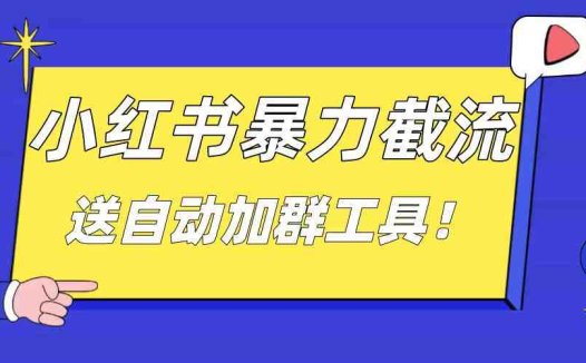 小红书截流引流大法，简单无脑粗暴，日引20-30个高质量创业粉（送自动加…