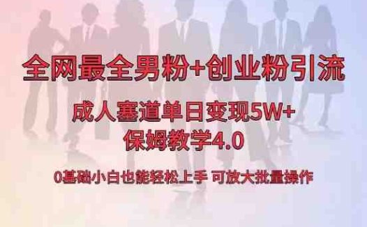 全网首发成人用品单日卖货5W+，最全男粉+创业粉引流玩法，小白也能轻松…