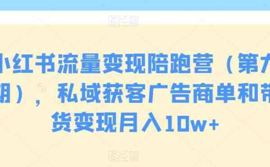 ，私域获客广告商单和带货变现月入10w+
